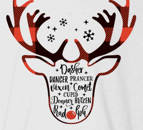 Reindeer Names 3/4 Sleeve Baseball Tee (Toddler and Youth)
