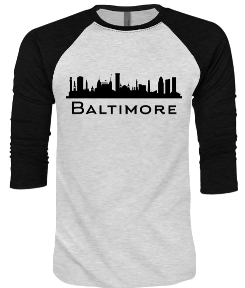Baltimore Skyline Unisex Raglan