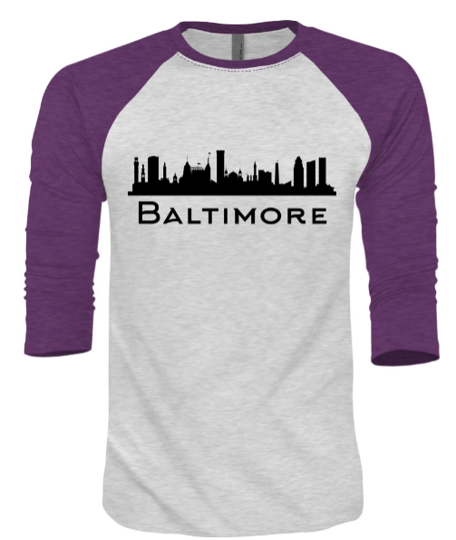 Baltimore Skyline Unisex Raglan