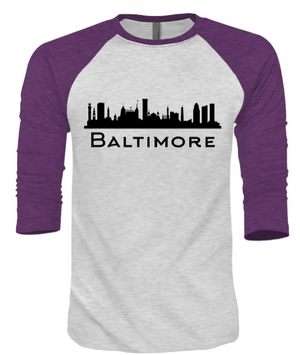 Baltimore Skyline Unisex Raglan