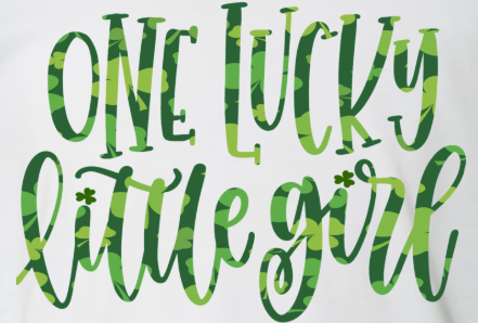 Lucky Little Girl 3/4 Sleeve Baseball Tee (Youth) or Long Sleeve White Tee (Toddler)