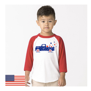 Toddler Freedom Truck 3/4 Sleeve Baseball Tee