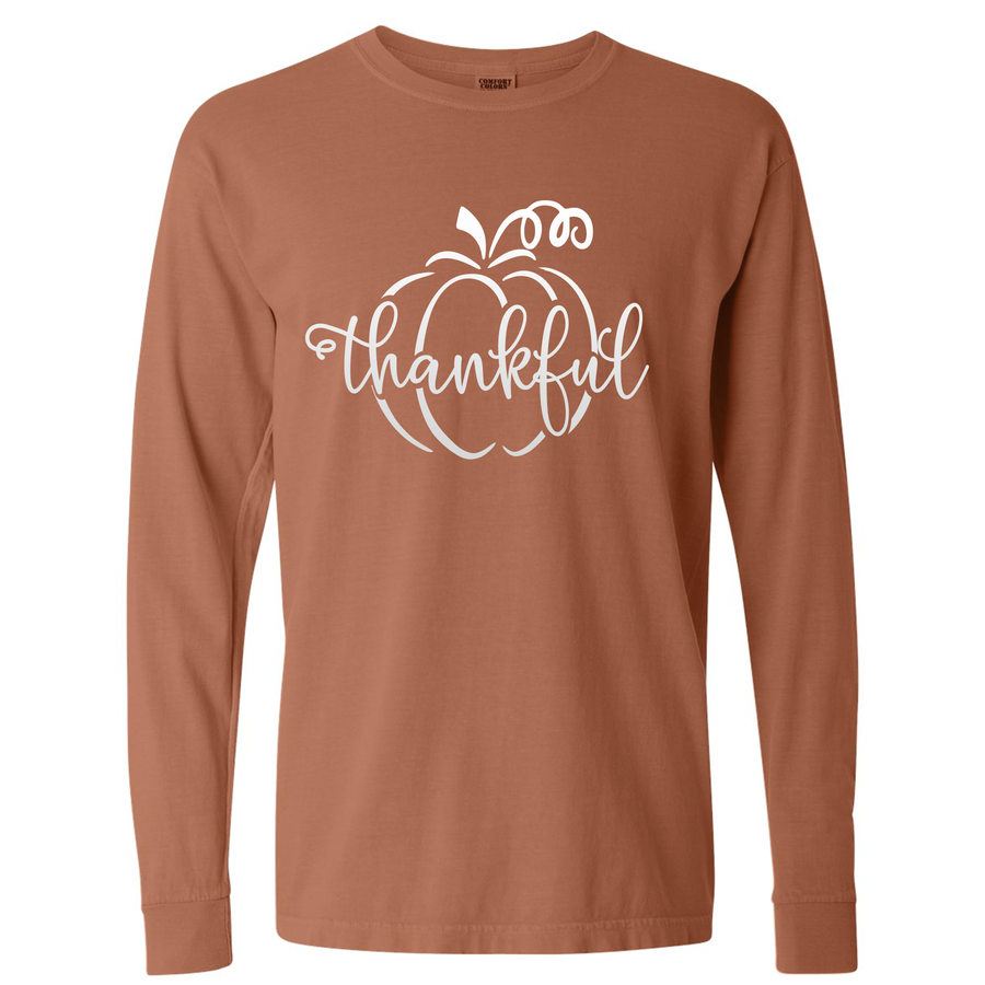 Unisex Thankful Pumpkin Long Sleeve T-Shirt