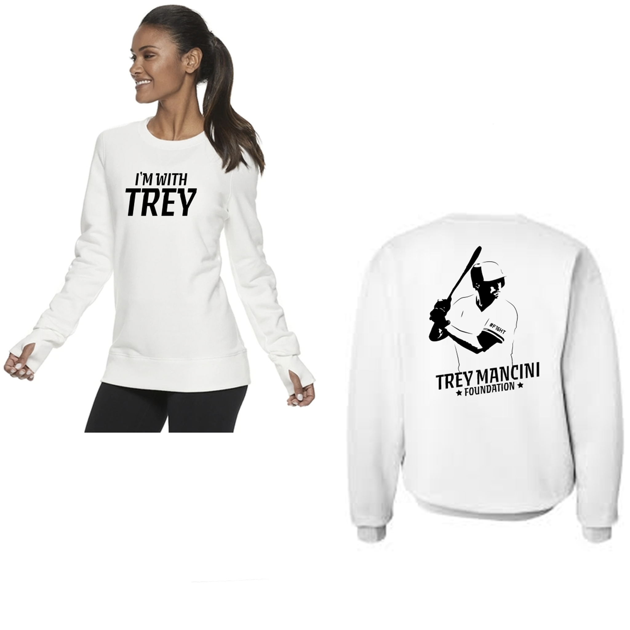 Women's I'm With Trey White Sweatshirt - PressedUp