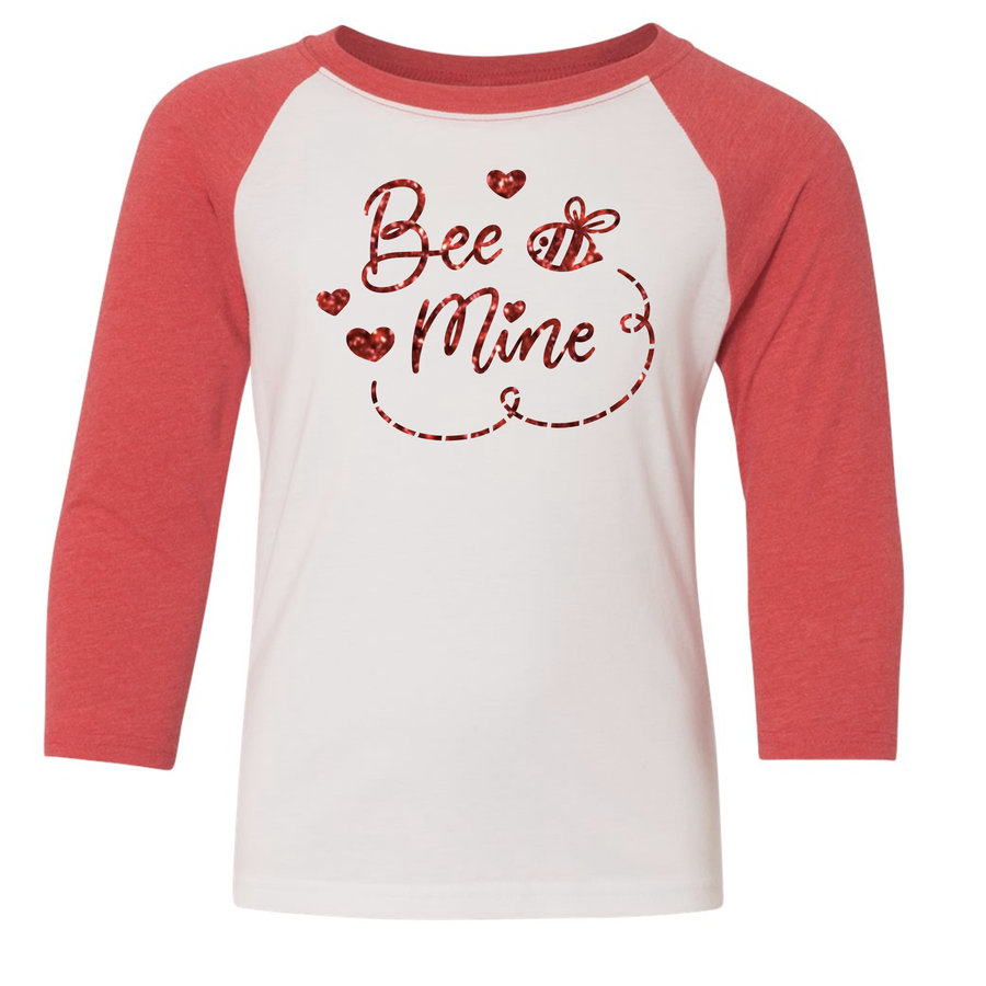 Bee Mine Holographic 3/4 Sleeve Raglan (Toddler and Youth)