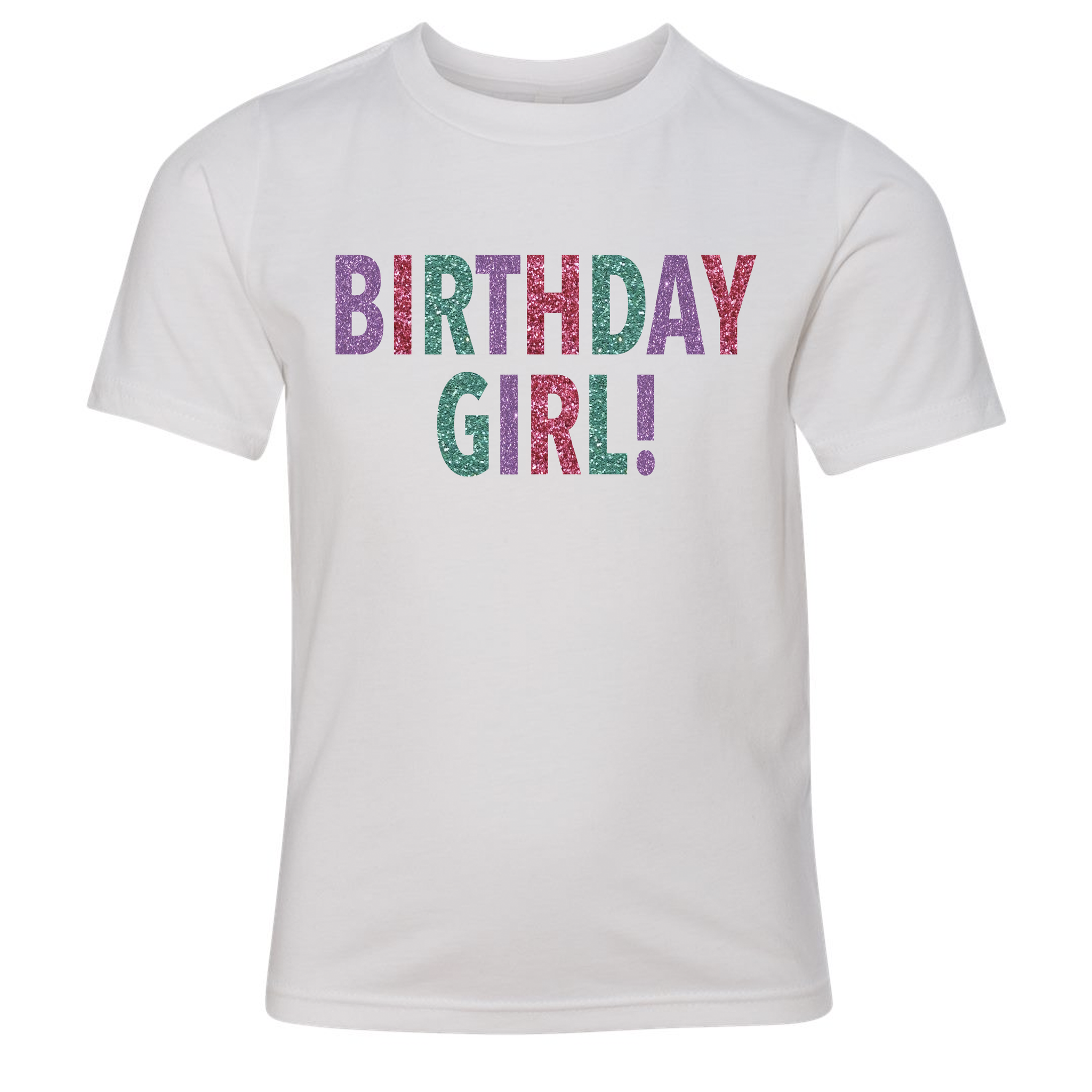 Glitter birthday girl shop shirt