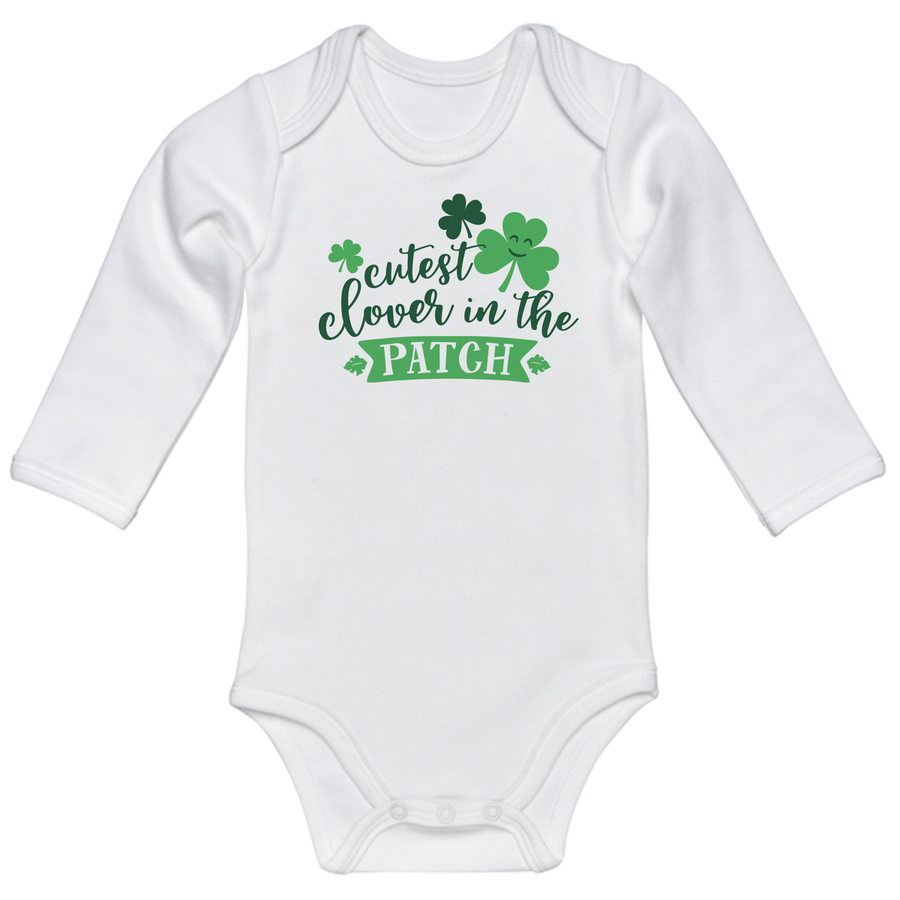 Infant Cutest Clover Onsie - White