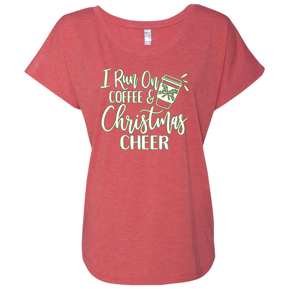 Triblend Women's Coffee and Christmas Cheer Shirt