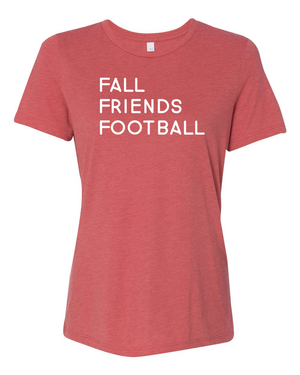 Triblend Women's Fall Friends Football Relaxed T-Shirt