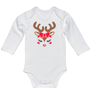 Infant Girl Reindeer Long Sleeve Onesie