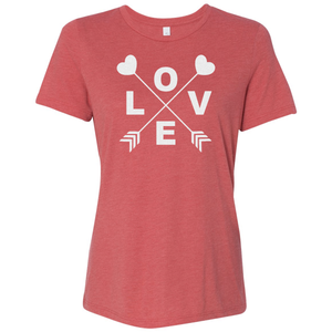 Triblend Women's Glitter Love Short Sleeve Shirt
