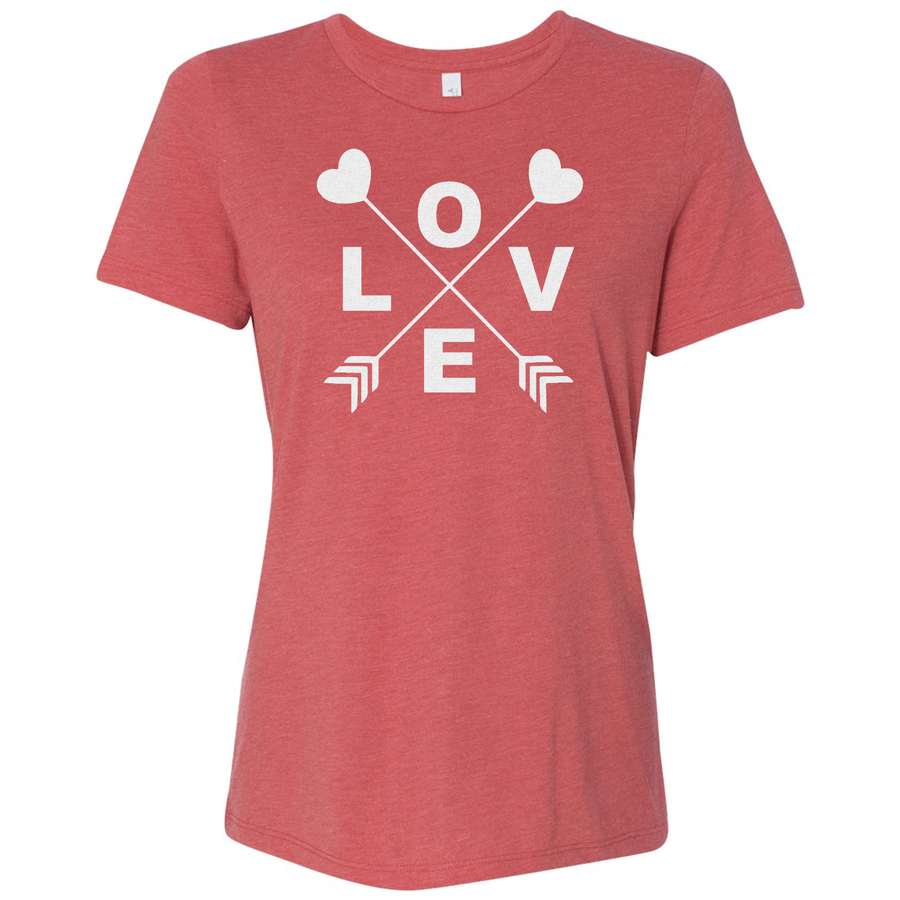 Triblend Women's Glitter Love Short Sleeve Shirt