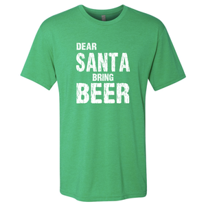 Triblend Men's Dear Santa Bring Beer T-Shirt