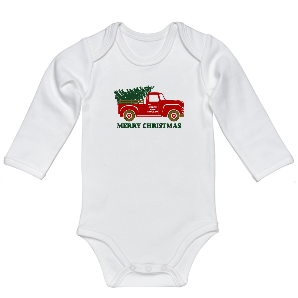 Infant Christmas Truck Long Sleeve Onesie