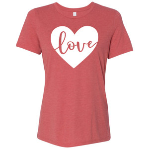 Triblend Women's Loving Heart Short Sleeve Shirt