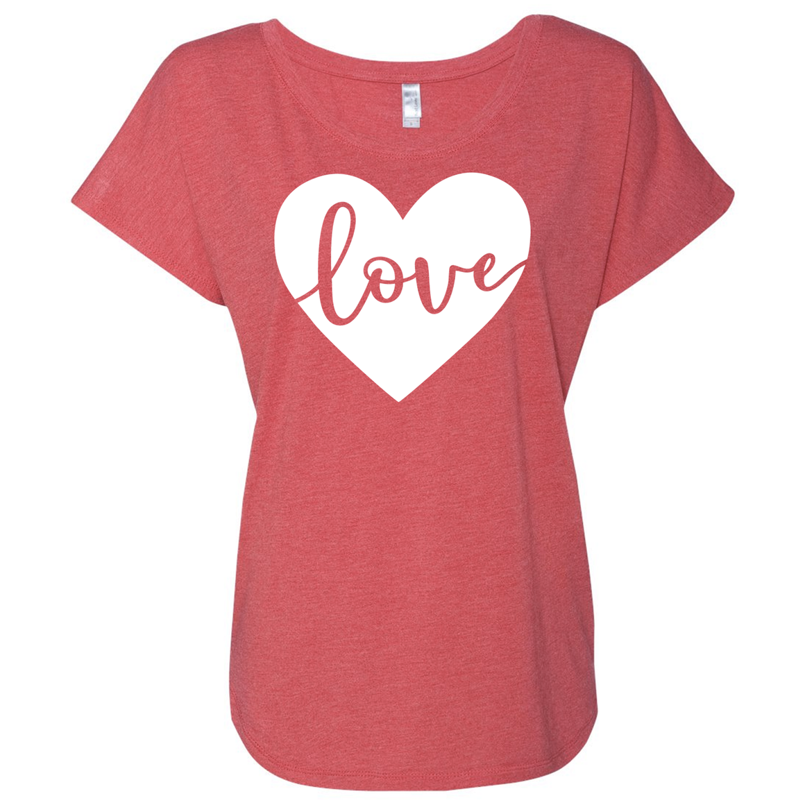 Triblend Women's Loving Heart Short Sleeve Shirt