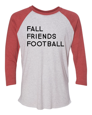 Triblend Women's Fall, Friends, Football 3/4 Sleeve Raglan