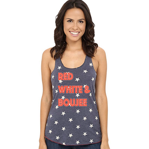 Women's Red, White, and Boujee Star Tank Top