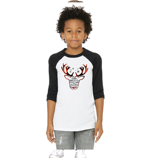 Reindeer Names 3/4 Sleeve Baseball Tee (Toddler and Youth)