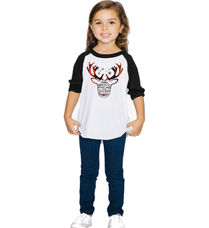 Reindeer Names 3/4 Sleeve Baseball Tee (Toddler and Youth)