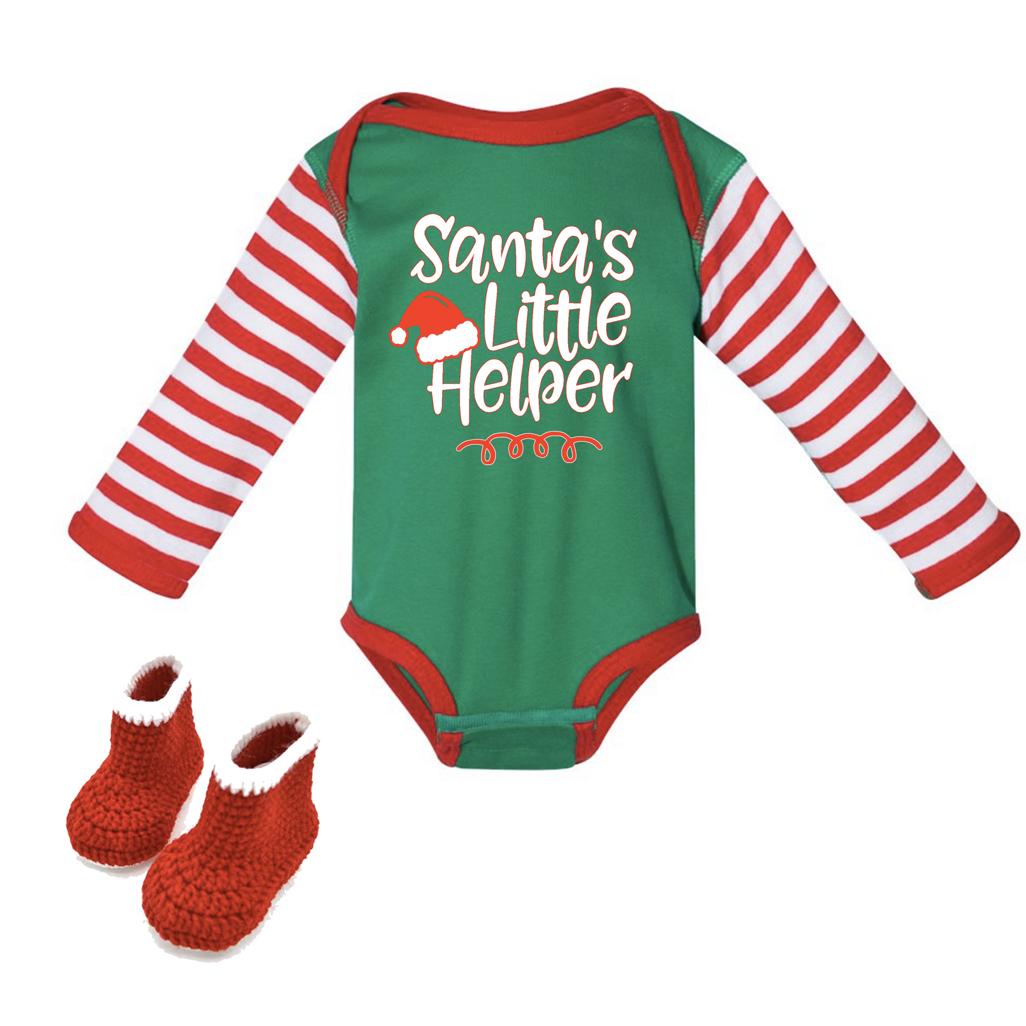 Santa's Little Helper Long Sleeve Onesie