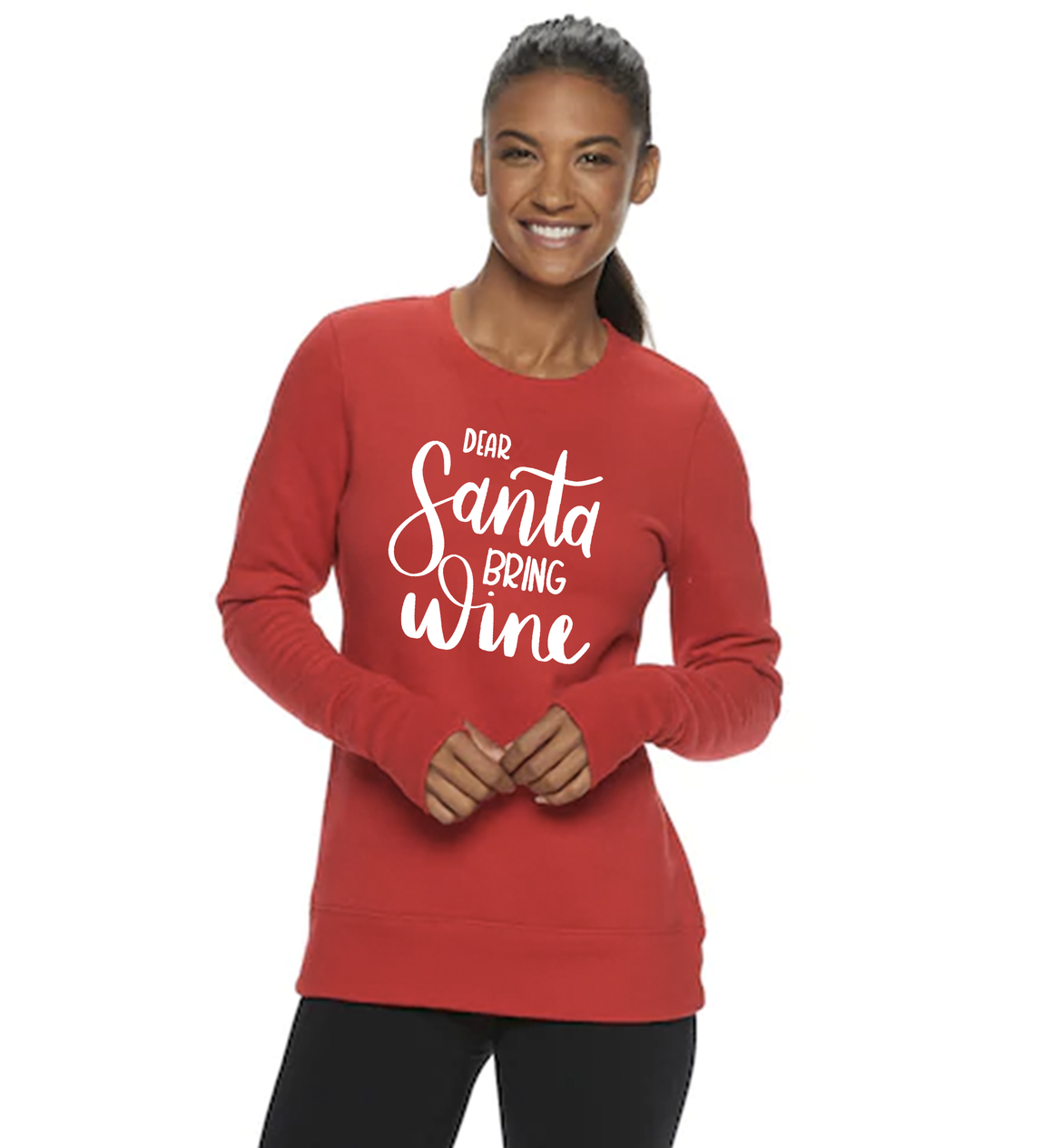 Women's Dear Santa Bring Wine Sweatshirt