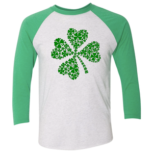 Women's Triblend Green Shamrock Raglan