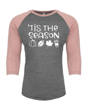 Triblend Women's 'Tis the Season Fall 3/4 Sleeve Raglan