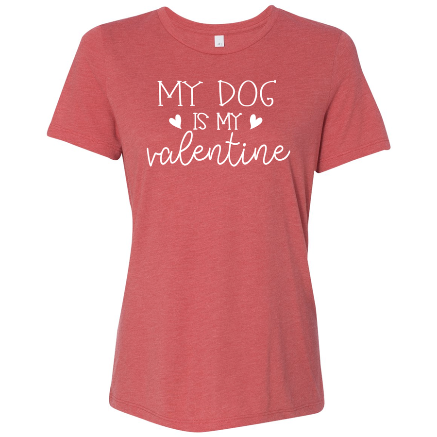Women's My Valentine Is My Dog Triblend Short Sleeve Shirt