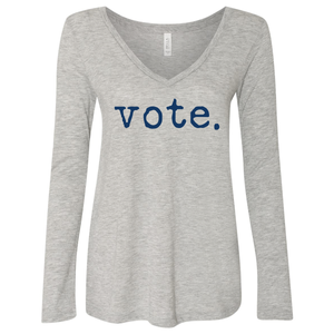 Women's V-Neck Vote Long Sleeve Shirt