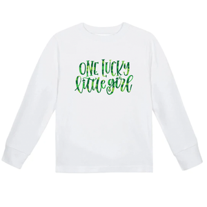 Lucky Little Girl 3/4 Sleeve Baseball Tee (Youth) or Long Sleeve White Tee (Toddler)