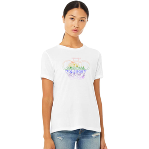 Women's Relaxed Fit Pelvic Pride Short Sleeve Rainbow Shirt